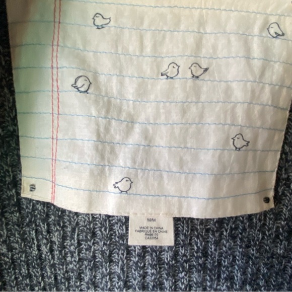 Anthropologie Bird on Wire Charcoal Gray High Low Open Front Wool Cardigan SZ M - Picture 4 of 10